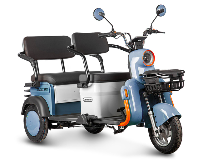 Электротрицикл Gelbert Beta 48V/60V 800Вт (сине-белый)
